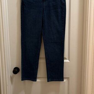 Slim Straight Leg Boyfriend Jeans Blue Denim Casual Comfy